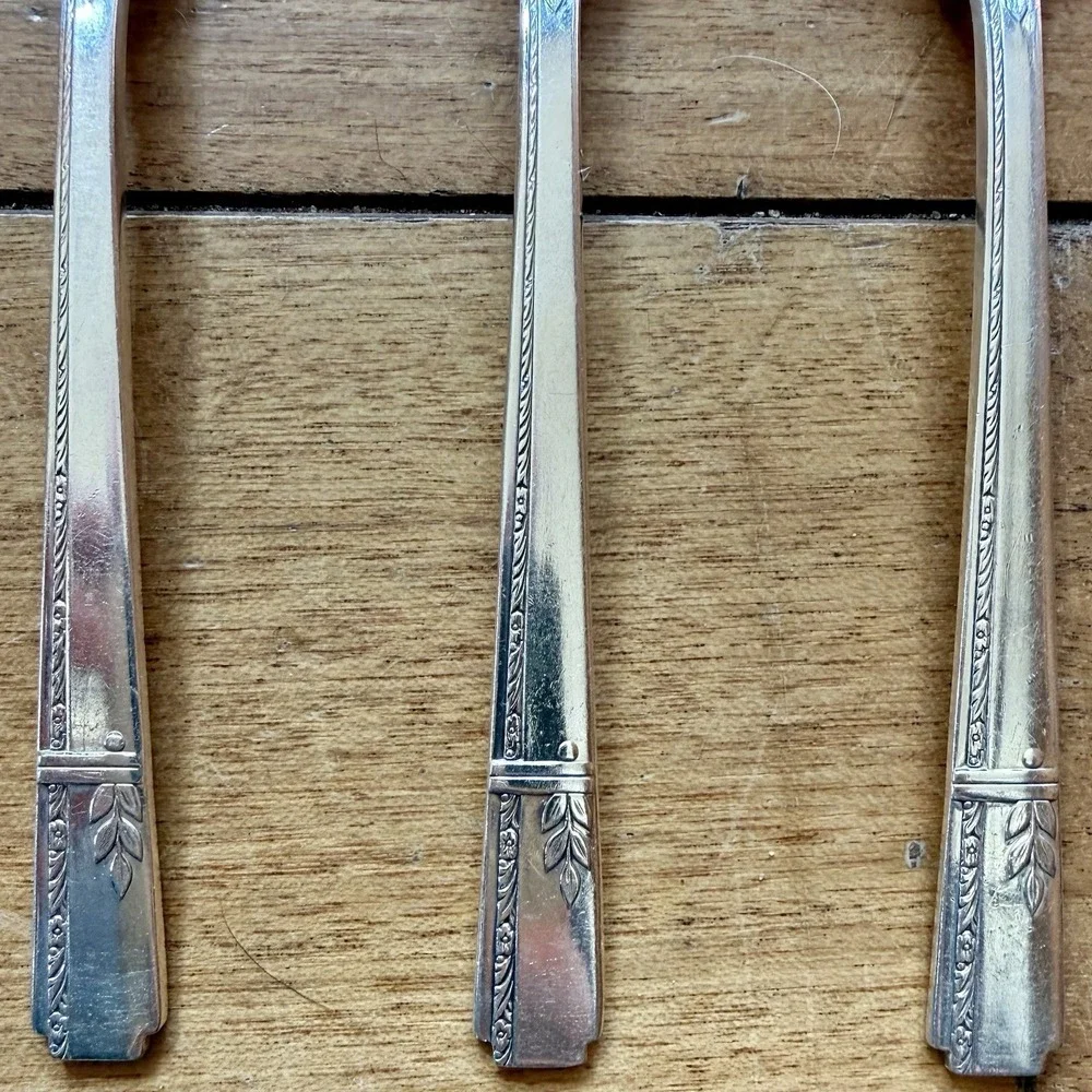 4pc VTG Antique 30s Oneida Prestige GRENOBLE Silverplate Flatware Place Setting